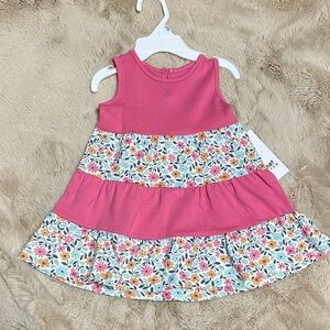 NEW Planet Cotton Made in India Vibrant Pink Floral Girls Dress